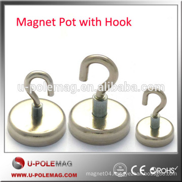 neodymium magnet pot /holding magnet with hook
